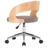 Chaise pivotante de bureau Taupe Bois courbé et tissu 