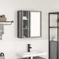 Armoire murale de salle de bain miroir sonoma gris 50x21x60 cm 