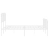 Cadre de lit métal sans matelas et pied de lit blanc 180x200 cm 