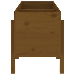 Lit surélevé de jardin brun miel 121x50x57cm bois de pin massif 