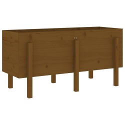 Lit surélevé de jardin brun miel 121x50x57cm bois de pin massif 