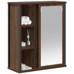 Armoire murale de salle de bain miroir chêne marron 50x21x60 cm 