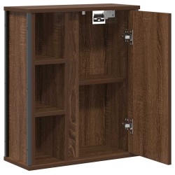 Armoire murale de salle de bain miroir chêne marron 50x21x60 cm 