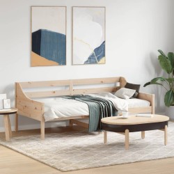 Lit de jour sans matelas 75x190 cm bois de pin massif 