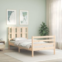 Cadre de lit sans matelas 100x200 cm bois massif 
