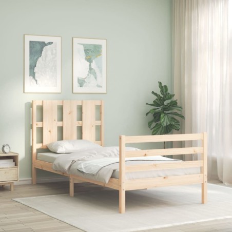 Cadre de lit sans matelas 100x200 cm bois massif 