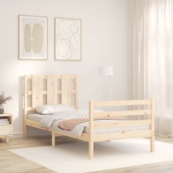 Cadre de lit sans matelas 100x200 cm bois massif 