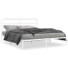 Cadre de lit métal sans matelas et tête de lit blanc 180x200 cm 