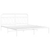 Cadre de lit métal sans matelas et tête de lit blanc 180x200 cm 