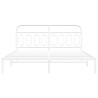 Cadre de lit métal sans matelas et tête de lit blanc 180x200 cm 