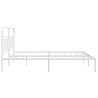 Cadre de lit métal sans matelas et tête de lit blanc 180x200 cm 