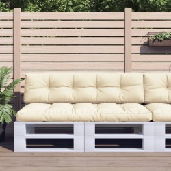 Coussins de palette lot de 2 crème tissu 