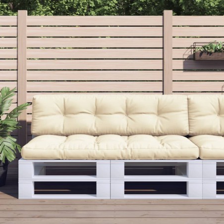 Coussins de palette lot de 2 crème tissu 