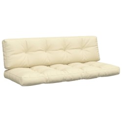 Coussins de palette lot de 2 crème tissu 