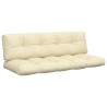 Coussins de palette lot de 2 crème tissu 