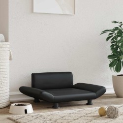 Lit pour chien noir 70x45x28 cm similicuir 