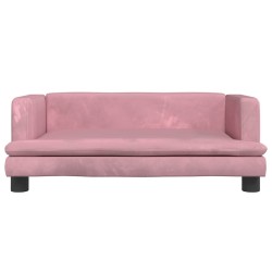Lit pour chien rose 80x45x30 cm velours 