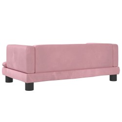 Lit pour chien rose 80x45x30 cm velours 