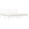 Cadre de lit métal sans matelas et tête de lit blanc 193x203 cm 