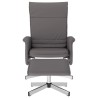 Fauteuil inclinable avec repose-pied gris similicuir 