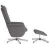 Fauteuil inclinable avec repose-pied gris similicuir 