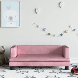 Canapé pour enfants rose 80x45x30 cm velours 