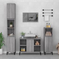 Meuble d'évier sonoma gris 80x33x60 cm bois d'ingénierie 