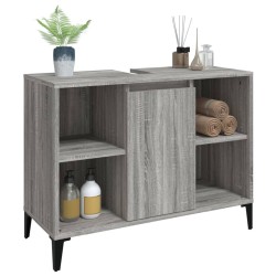 Meuble d'évier sonoma gris 80x33x60 cm bois d'ingénierie 