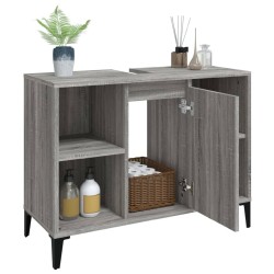 Meuble d'évier sonoma gris 80x33x60 cm bois d'ingénierie 