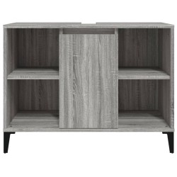 Meuble d'évier sonoma gris 80x33x60 cm bois d'ingénierie 