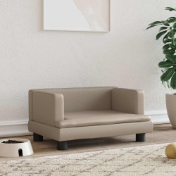 Lit pour chien cappuccino 60x40x30 cm similicuir 