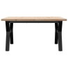 Table basse cadre en Y 90x90x45,5cm bois de pin massif et acier 