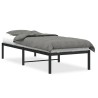 Cadre de lit métal sans matelas noir 75x190 cm 