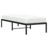 Cadre de lit métal sans matelas noir 75x190 cm 