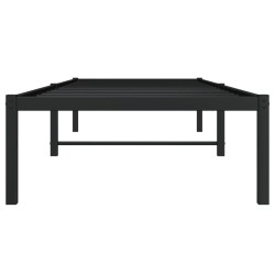 Cadre de lit métal sans matelas noir 75x190 cm 