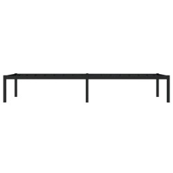 Cadre de lit métal sans matelas noir 75x190 cm 