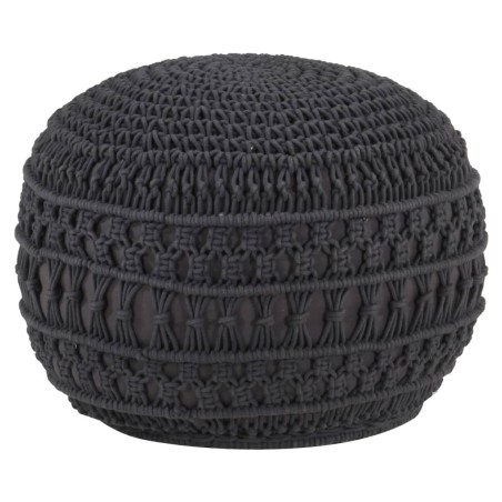Pouf fait à la main en macramé Anthracite 45x30 cm Coton 