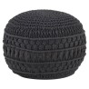 Pouf fait à la main en macramé Anthracite 45x30 cm Coton 