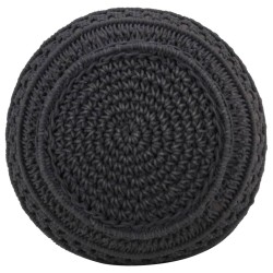 Pouf fait à la main en macramé Anthracite 45x30 cm Coton 