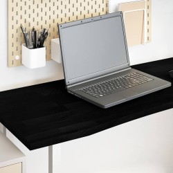 Dessus de bureau marron foncé bois chêne massif rectangulaire 
