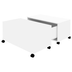 Table basse blanc 75x75x38 cm bois d'ingénierie 
