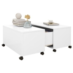 Table basse blanc 75x75x38 cm bois d'ingénierie 
