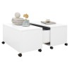 Table basse blanc 75x75x38 cm bois d'ingénierie 