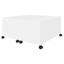 Table basse blanc 75x75x38 cm bois d'ingénierie 