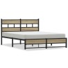 Cadre de lit en métal sans matelas chêne sonoma 135x190 cm 