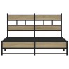 Cadre de lit en métal sans matelas chêne sonoma 135x190 cm 