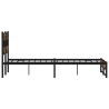 Cadre de lit en métal sans matelas chêne fumé 135x190 cm 