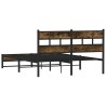 Cadre de lit en métal sans matelas chêne fumé 135x190 cm 