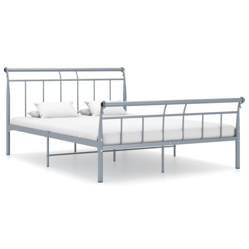 Cadre de lit sans matelas gris métal 140x200 cm Cadre de lit sans matelas gris métal 140x200 cm