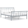 Cadre de lit sans matelas gris métal 140x200 cm 
